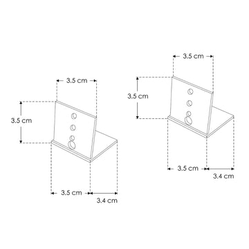 Kit de 2 tapas laterales negras para perfil de aluminio PA3535NFL de iLumileds