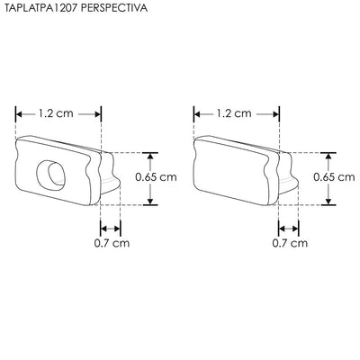 Kit de 2 tapas laterales de plástico para perfil de aluminio PA1207 de iLumileds