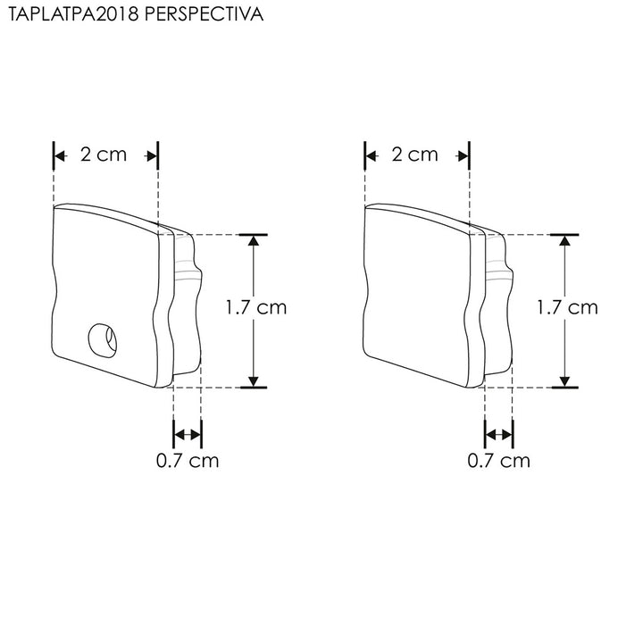 Kit de 2 tapas laterales de plástico para perfil de aluminio PA2018 de iLumileds