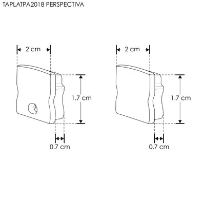 Kit de 2 tapas laterales de plástico para perfil de aluminio PA2018 de iLumileds