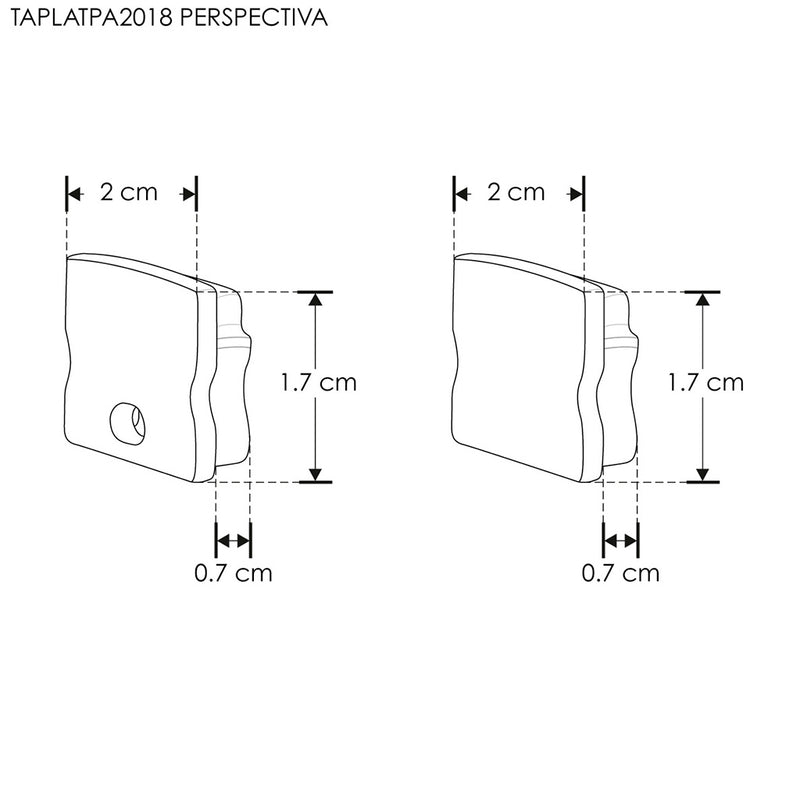 Kit de 2 tapas laterales de plástico para perfil de aluminio PA2018 de iLumileds