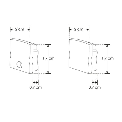 Kit de 2 tapas laterales de plástico negro para perfil de aluminio PA2018N de iLumileds