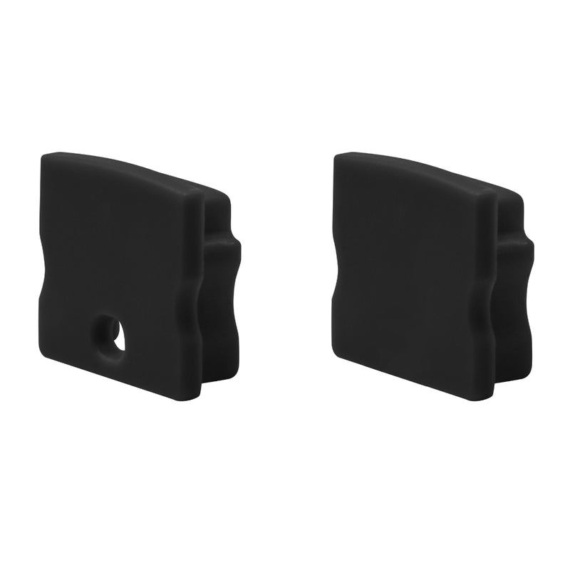 Kit de 2 tapas laterales de plástico negro para perfil de aluminio PA2018N de iLumileds