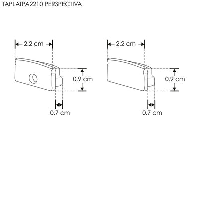 Kit de 2 tapas laterales de plástico para perfil de aluminio PA2210 de iLumileds