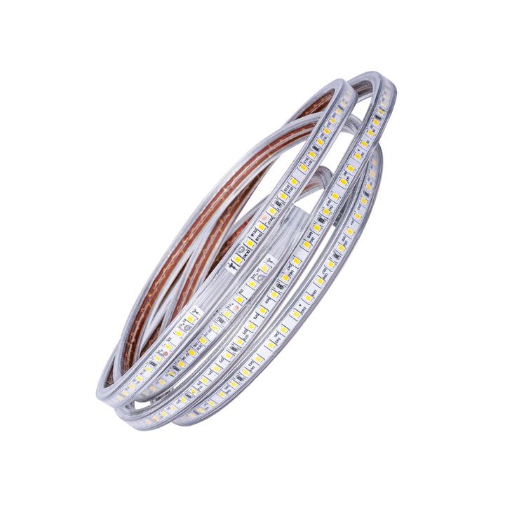 Tira LED exterior 7.2W/m rollo 25m opción color de luz cálida o fría 110-130V IP65 atenuable de ICON