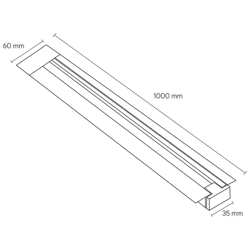 Riel 1m multivoltaje de una fase para empotrar 127/260V  de Megamex