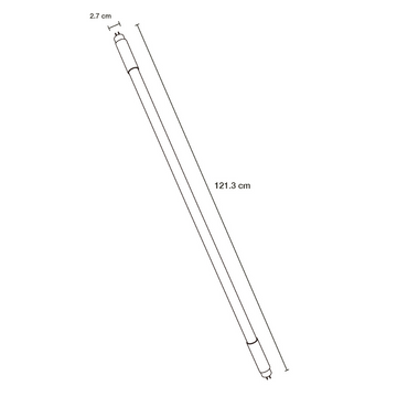 Tubo T8 18W 120cm opción color de luz neutro (4100K) y frío (6500K)  100-265V conexión ambos lados base G13 de ICON
