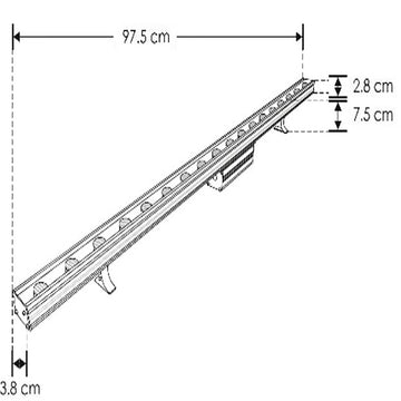 Luminario wall washer LED sobreponer 18W, 85-265V, óptica 45°, opciones color de luz Neutro Cálido y Frío IP65 de iLumileds
