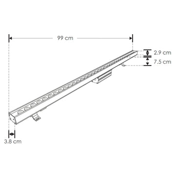 Luminario wall washer LED sobreponer 36W 45° color de luz Neutro Cálido (3000K) 85-265V IP65 de iLumileds