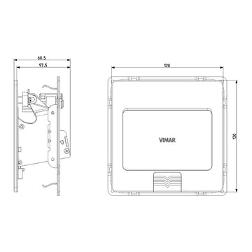 Placa retráctil de piso 3 módulos acabado para Eikon - Arké - Plana - NeveUp de Vimar