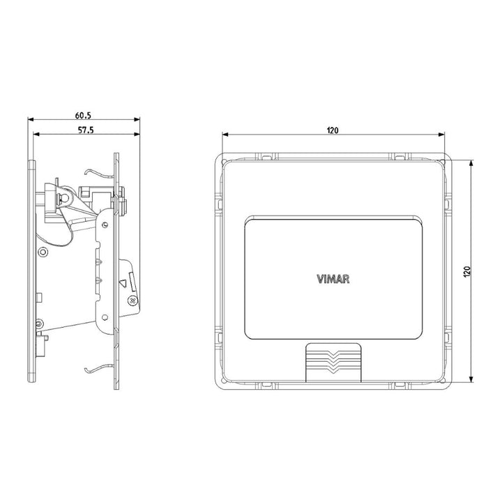 Placa retráctil de piso 3 módulos acabado para Eikon - Arké - Plana - NeveUp de Vimar