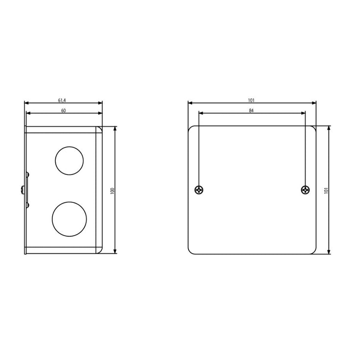 Caja metálica para empotrar para placa retráctil de piso 3 módulos de Vimar