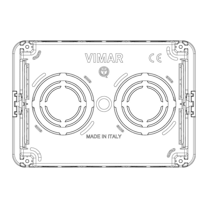 Caja rectangular empotrable en mampostería 3 módulos acabado azul de Vimar