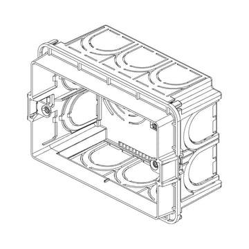 Caja rectangular empotrable en mampostería 3 módulos acabado azul de Vimar
