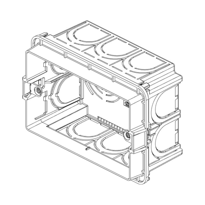 Caja rectangular empotrable en mampostería 3 módulos acabado azul de Vimar