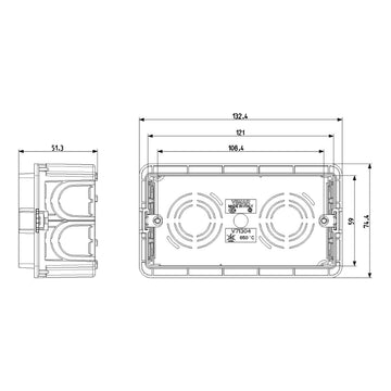 Caja rectangular empotrable en mampostería 4 módulos acabado azul de Vimar