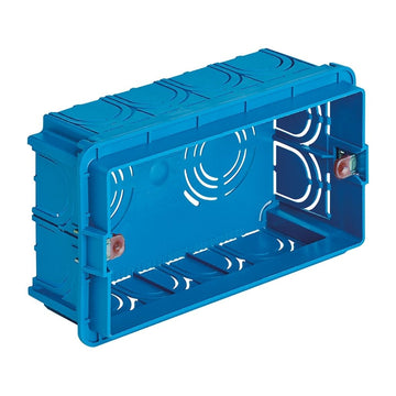 Caja rectangular empotrable en mampostería 4 módulos acabado azul de Vimar