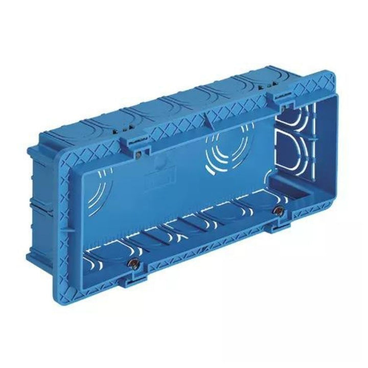 Caja rectangular empotrable en mampostería 6-7 módulos acabado azul de Vimar