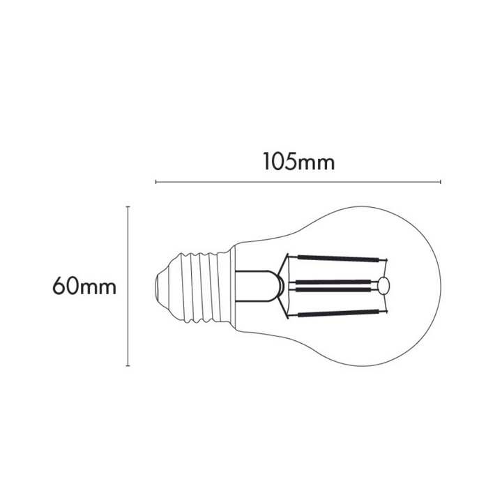 Lámpara LED vintage A60 4W 2500K base E27 atenuable de ICON