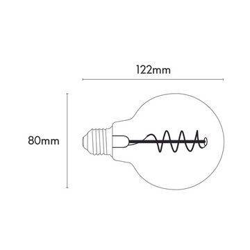 Lámpara LED vintage G80 6W 2500K base E27 atenuable de ICON