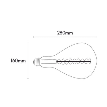 Lámpara LED vintage P160 (XL 28cm altura) 6W 2500K base E27 atenuable de ICON