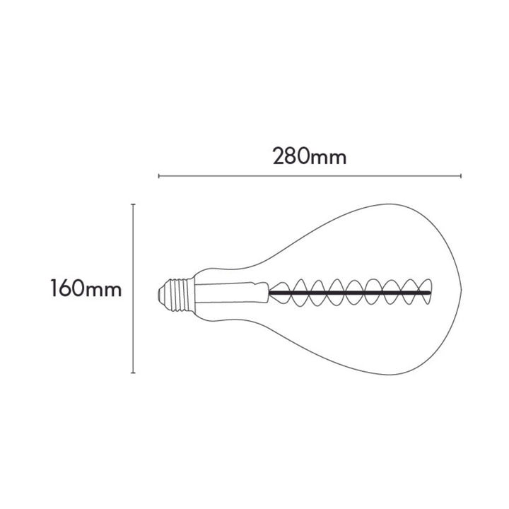Lámpara LED vintage P160 (XL 28cm altura) 6W 2500K base E27 atenuable de ICON