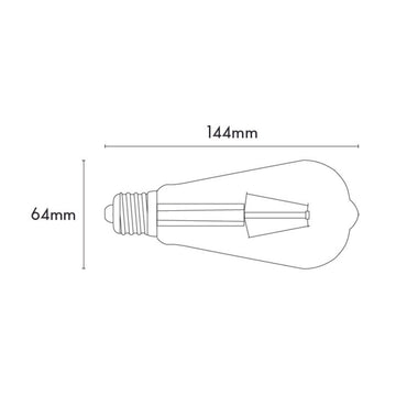 Lámpara LED vintage ST64 4W 2500K base E27 atenuable de ICON