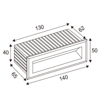 Dimensiones de Luminario de cortesía empotrar Kiran 3W luz cálida 3000K de AURO Lighting — SKU AEM2730N