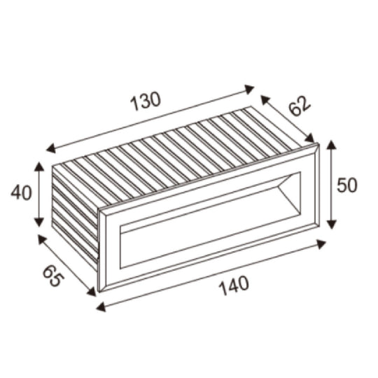 Dimensiones de Luminario de cortesía empotrar Kiran 3W luz cálida 3000K de AURO Lighting — SKU AEM2730N