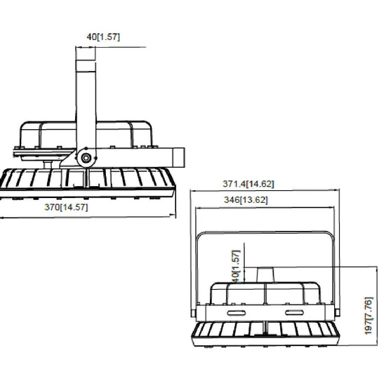 Dimensiones de Luminario Atron 100W 5000K, para áreas clasificadas montaje en techo de AURO Lighting — SKU AI2100GB10
