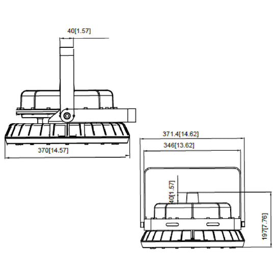 Dimensiones de Luminario Atron 150W 5000K, para áreas clasificadas montaje en techo de AURO Lighting — SKU AI2100GB15