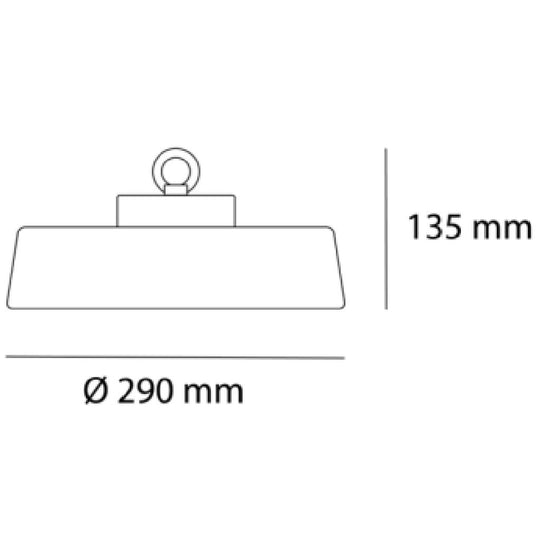 Dimensiones de Luminario industrial Highbay ODOM para suspender de AURO Lighting — Referencias AI2100ON, AI2150ON, AI2200ON