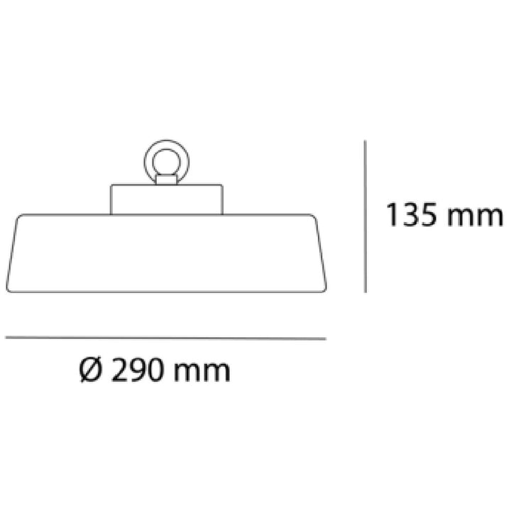 Dimensiones de Luminario industrial Highbay ODOM para suspender de AURO Lighting — Referencias AI2100ON, AI2150ON, AI2200ON
