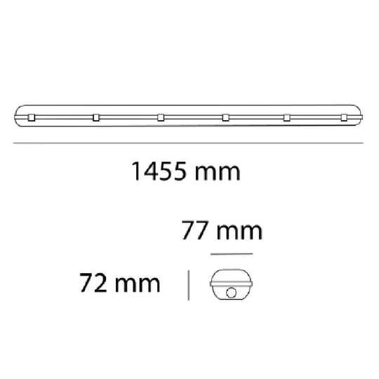 Dimensiones de Estanca ELYON 60W 145cm, de AURO Lighting — Referencias AI86065G, AI86065G01