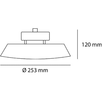 Dimensiones de High-bay LUXOR 100W 90°, luz neutra fría 5000K 100-277V de AURO Lighting — SKU AI910050N