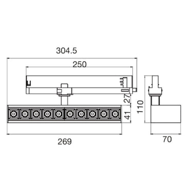 Dimensiones de Proyector Lys 20W 30° de AURO Lighting — SKU AIR1030BN01