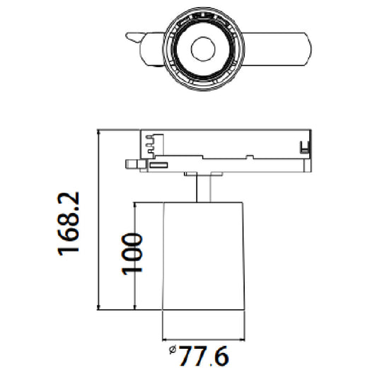 Dimensiones de Proyector Garand potencia seleccionable de 14 a 28W 36° de AURO Lighting — SKU AIR1730B01