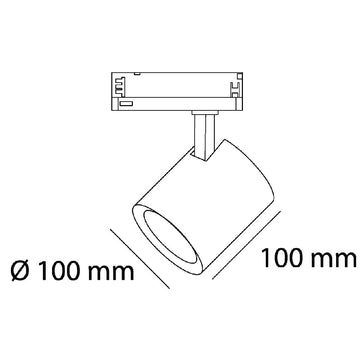 Dimensiones de Proyector KILAT potencia seleccionable de 21 a 34W 36° de AURO Lighting — SKU AIR3830N