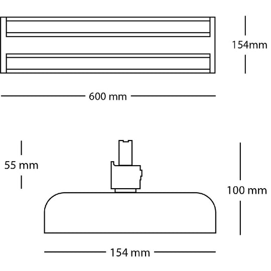 Dimensiones de Luminario TITAN 42W 60° de AURO Lighting — SKU AIR3940B