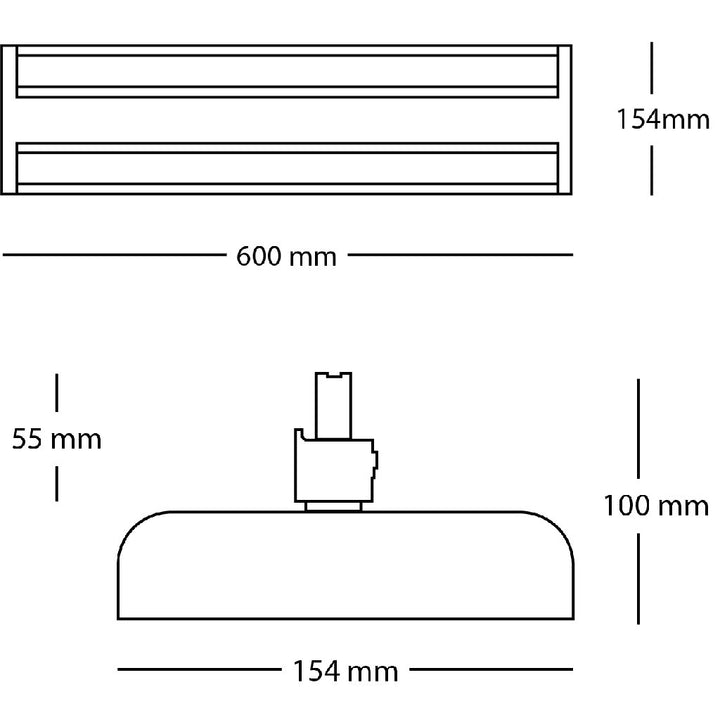 Dimensiones de Luminario TITAN 42W 60° de AURO Lighting — SKU AIR3940B
