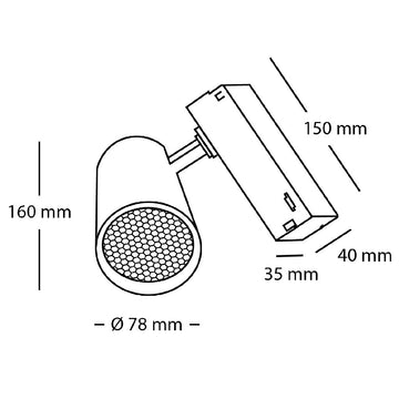 Dimensiones de Proyector NOVA potencia seleccionable de 17 a 30W, de AURO Lighting — Referencias AIR4225B, AIR4225N