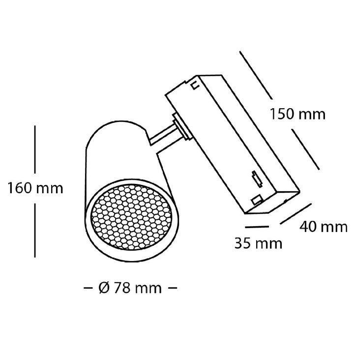 Dimensiones de Proyector NOVA potencia seleccionable de 17 a 30W, de AURO Lighting — Referencias AIR4225B, AIR4225N
