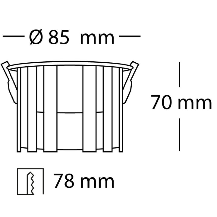 Dimensiones de Luminario RAY de AURO Lighting — Referencias AIT10030B, AIT10130B