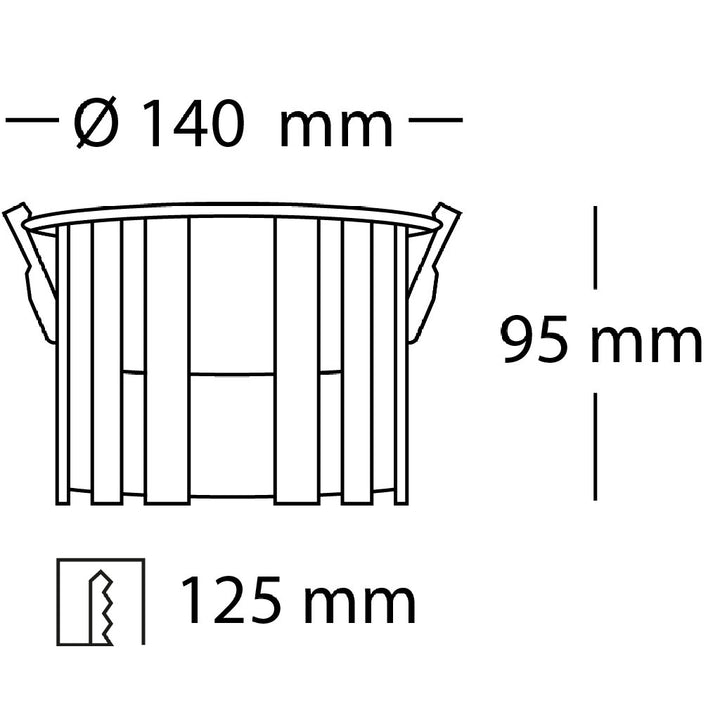 Dimensiones de Luminario RAY 30W 24°, luz cálida 3000K 100-277V, para exterior y zonas húmedas de AURO Lighting — SKU AIT10230B