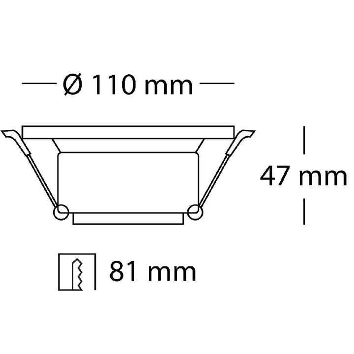 Dimensiones de Downlight Roda Evo 7W 90° (Ø11cm) de AURO Lighting — SKU AIT10830B