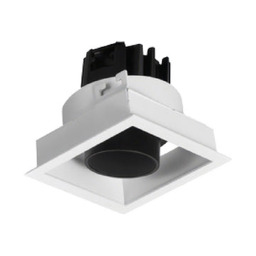 Downlight Markel 10W con proyector dirigible retráctil de AURO Lighting — AIT5140BN01 — Blanco / Negro, Neutro (4000K)
