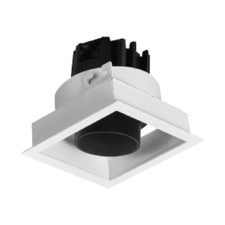 Downlight Markel 10W con proyector dirigible retráctil de AURO Lighting — AIT5140BN01 — Blanco / Negro, Neutro (4000K)