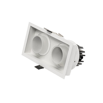 Downlight Markel 20W con dos proyectores dirigible retráctiles de AURO Lighting — AIT5230BB01 — Blanco / Blanco, Neutro Cálido (3000K)