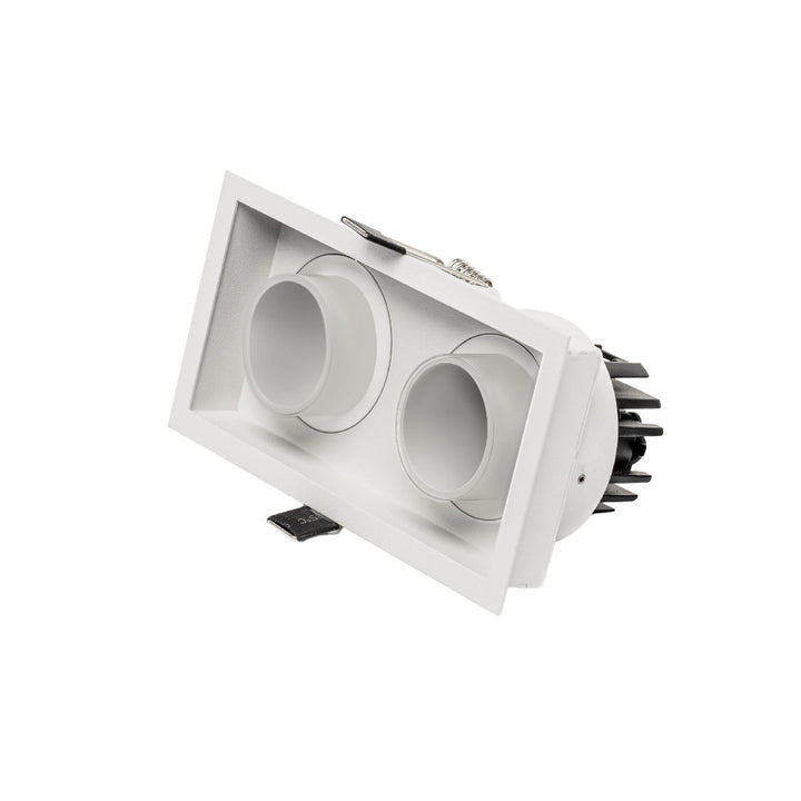 Downlight Markel 20W con dos proyectores dirigible retráctiles de AURO Lighting — AIT5230BB01 — Blanco / Blanco, Neutro Cálido (3000K)