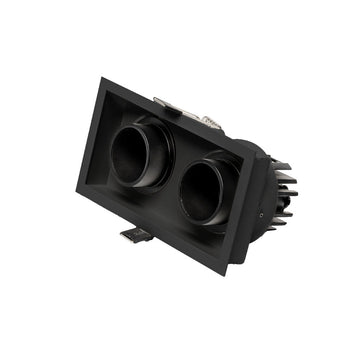 Downlight Markel 20W con dos proyectores dirigible retráctiles de AURO Lighting — AIT5230NN01 — Negro / Negro, Neutro Cálido (3000K)